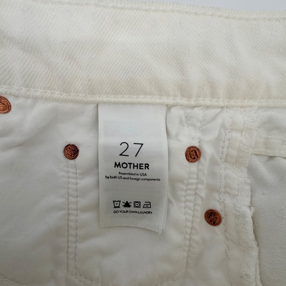 Mother Denim Peg Mini Fray Skirt Party Crashers White Distressed Size 27 - Picture 5 of 7